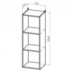 Стеллаж 3 секции (дуб сонома) в Кудымкаре - kudymkar.mebel24.online | фото 2