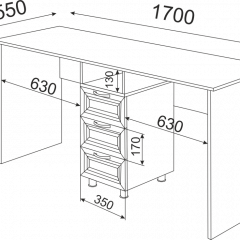 Стол двойной ОСТИН М13 (ЯШС) в Кудымкаре - kudymkar.mebel24.online | фото 2