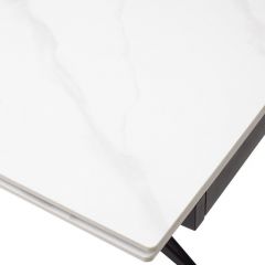 Стол FORIO 160 MATT WHITE MARBLE SOLID CERAMIC / BLACK, ®DISAUR в Кудымкаре - kudymkar.mebel24.online | фото 9