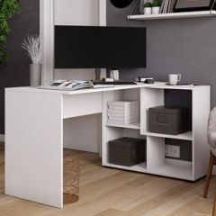 Стол компьютерный угловой СКМУ-4 Белый в Кудымкаре - kudymkar.mebel24.online | фото