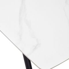 Стол RIVOLI 140 MATT WHITE MARBLE SOLID CERAMIC / BLACK, ®DISAUR в Кудымкаре - kudymkar.mebel24.online | фото 9
