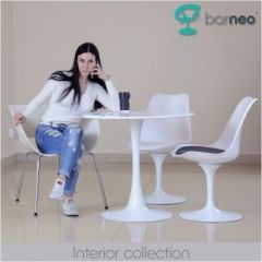 Стул Barneo N-8 Tulip style белый с белой подушкой в Кудымкаре - kudymkar.mebel24.online | фото 2