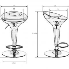 Стул барный DOBRIN BOMBA LM-1004 (серебряный металлик) в Кудымкаре - kudymkar.mebel24.online | фото