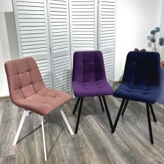 Стул CHILLI-Q SQUARE розовый #15, велюр / белый каркас, 4 шт./1 к, М-City в Кудымкаре - kudymkar.mebel24.online | фото 5