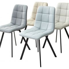 Стул CHILLI SQUARE HK017-03 светло-серый, PU/ черный каркас М-City в Кудымкаре - kudymkar.mebel24.online | фото 2