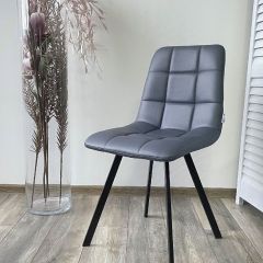 Стул CHILLI SQUARE HK017-09 серо-черничный, PU/ черный каркас М-City в Кудымкаре - kudymkar.mebel24.online | фото 5