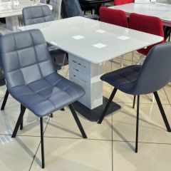 Стул CHILLI SQUARE HK017-09 серо-черничный, PU/ черный каркас М-City в Кудымкаре - kudymkar.mebel24.online | фото 6