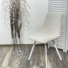 Стул ELVIS WZ2042-18 белая галька фактурный велюр / белый каркас М-City в Кудымкаре - kudymkar.mebel24.online | фото