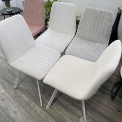 Стул ELVIS WZ2042-18 белая галька фактурный велюр / белый каркас М-City в Кудымкаре - kudymkar.mebel24.online | фото 6