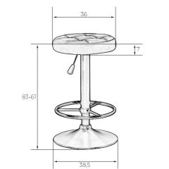 Табурет барный DOBRIN BRUNO LM-5008 (бело-чёрный) в Кудымкаре - kudymkar.mebel24.online | фото 2