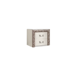 Тумба прикроватная (2 ящика) Тиффани Premium слоновая кость/серебро (ТФТП-2(П) в Кудымкаре - kudymkar.mebel24.online | фото