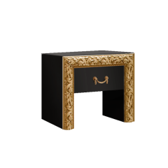 Тумба прикроватная Тиффани Premium черная/золото (ТФТП-1(П) в Кудымкаре - kudymkar.mebel24.online | фото