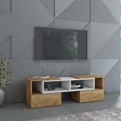Тумба раздвижная (ЛДСП дуб крафт золотой/белый) в Кудымкаре - kudymkar.mebel24.online | фото 3