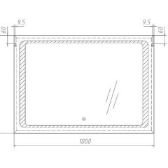 Зеркало Galaxy 100 alum с подсветкой Sansa (SG1008Z) в Кудымкаре - kudymkar.mebel24.online | фото 7