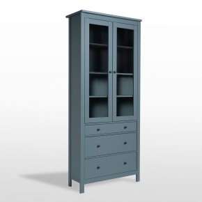 2.08.07.130.6 САГА шкаф с витриной 90 темно-бирюзовый RU в Кудымкаре - kudymkar.mebel24.online | фото