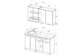 АНТИКА Кухонный гарнитур Медиум 2 (1400 мм) в Кудымкаре - kudymkar.mebel24.online | фото 2