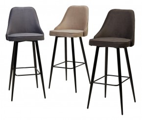 Барный стул NEPAL-BAR ГРАФИТ #14, велюр/ черный каркас (H=78cm) М-City в Кудымкаре - kudymkar.mebel24.online | фото 3