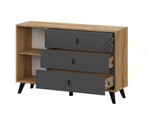 БАЙКАЛ Комод 3 ящика (со створкой) Графит/Дуб золотой в Кудымкаре - kudymkar.mebel24.online | фото 3