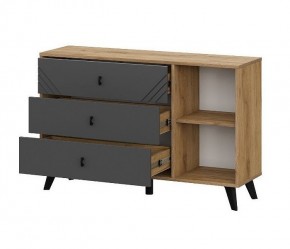 БАЙКАЛ Комод 3 ящика (со створкой) Графит/Дуб золотой в Кудымкаре - kudymkar.mebel24.online | фото 4