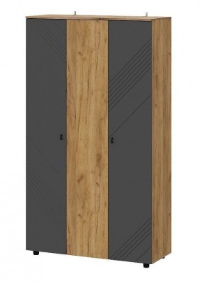 БАЙКАЛ Шкаф трехстворчатый (Графит/Дуб золотой) в Кудымкаре - kudymkar.mebel24.online | фото 1