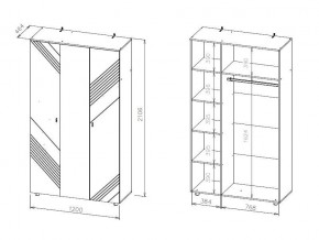 БАЙКАЛ Шкаф трехстворчатый (Графит/Дуб золотой) в Кудымкаре - kudymkar.mebel24.online | фото 3