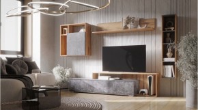 ДАЛЛАС Гостиная (модульная) цемент темный в Кудымкаре - kudymkar.mebel24.online | фото