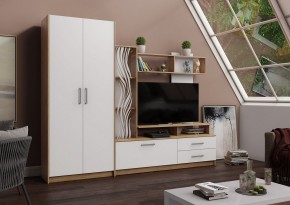 ДАРЬЯ Гостиная (Дуб Вотан/Белый глянец) в Кудымкаре - kudymkar.mebel24.online | фото