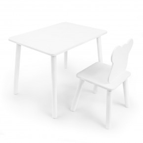 Детский комплект стол и стул «Мишка» Rolti Baby (белый/белый, массив березы/мдф) в Кудымкаре - kudymkar.mebel24.online | фото