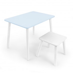 Детский комплект стол и табурет Rolti Baby (голубая столешница/белое сиденье/белые ножки) в Кудымкаре - kudymkar.mebel24.online | фото