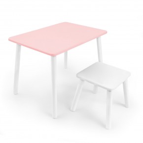 Детский комплект стол и табурет Rolti Baby (розовая столешница/белое сиденье/белые ножки) в Кудымкаре - kudymkar.mebel24.online | фото