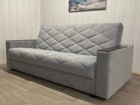 Диван Престиж-15 (НПБ+МДФ) велюр Sensey silver в Кудымкаре - kudymkar.mebel24.online | фото 2