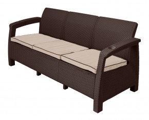 Диван Yalta Premium Sofa 3 Set (Ялта) шоколадный (+подушки под спину) в Кудымкаре - kudymkar.mebel24.online | фото