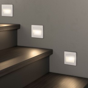 DK3050-WH Светильник встраиваемый в стену, IP 20, LED 3000, 1 Вт, белый, пластик в Кудымкаре - kudymkar.mebel24.online | фото 6