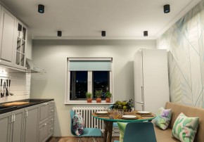 DK3090-BK+CY Светильник накладной IP 20, 10 Вт, GU5.3, LED, черный/голубой, пластик в Кудымкаре - kudymkar.mebel24.online | фото 2