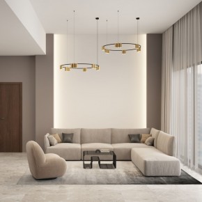 DK4067-BK+SG Подвесной светильник ORBIT, IP20, 15xGU10 LED, до 15 Вт, черный + сатинированное золото, алюминий в Кудымкаре - kudymkar.mebel24.online | фото 4