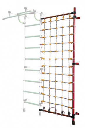 Дополнительная стойка к пристенному ДСК с сеткой для лазания, цв. красный в Кудымкаре - kudymkar.mebel24.online | фото