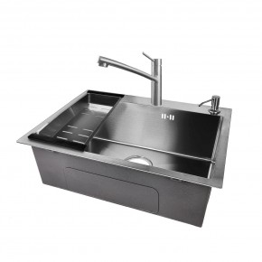 EMB-119 Satine  PROMO (Мойка, Смеситель, Дозатор, Корзина) в Кудымкаре - kudymkar.mebel24.online | фото