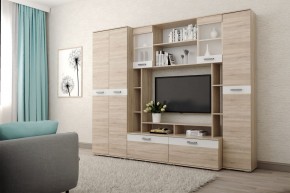 Гостиная Белла (Дуб Сонома/Белый глянец) в Кудымкаре - kudymkar.mebel24.online | фото