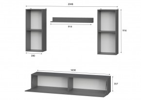 Гостиная МГС 10 (Графит) в Кудымкаре - kudymkar.mebel24.online | фото 3