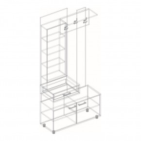 ГРАФ Вешалка с зеркалом ЛЕВОЕ исполнение (темно серый) в Кудымкаре - kudymkar.mebel24.online | фото 2