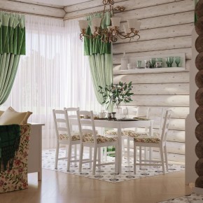 Комлект Вествик обеденный стол и четыре стула, массив сосны, цвет белый в Кудымкаре - kudymkar.mebel24.online | фото 1