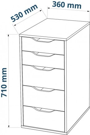 Комод Ингар белый с пятью выдвижными ящиками в Кудымкаре - kudymkar.mebel24.online | фото 3