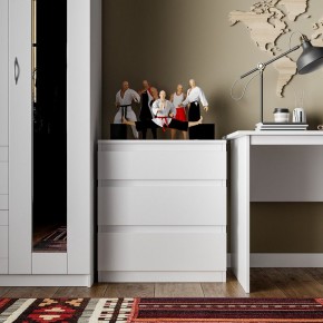 Комод КАСТОР с тремя ящиками, цвет белый в Кудымкаре - kudymkar.mebel24.online | фото 3