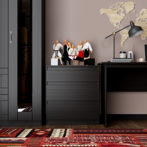 Комод КАСТОР с тремя ящиками, цвет Дуб Венге в Кудымкаре - kudymkar.mebel24.online | фото 3