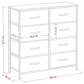 Комод Leset Линкс 8 ящ. (к/з), Каркас Белый, ящики Белые в Кудымкаре - kudymkar.mebel24.online | фото 8