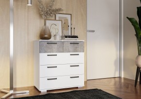 Комод Стандарт-5 NEW (белый/цемент светлый) в Кудымкаре - kudymkar.mebel24.online | фото 3