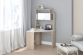 Компьютерный стол №11 (Дуб Сонома/Белый глянец) в Кудымкаре - kudymkar.mebel24.online | фото