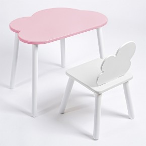 Комплект детский стол ОБЛАЧКО и стул ОБЛАЧКО ROLTI Baby (розовая столешница/белое сиденье/белые ножки) в Кудымкаре - kudymkar.mebel24.online | фото