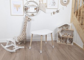 Комплект детский стол ОБЛАЧКО и стул ЗВЕЗДА ROLTI Baby (белая столешница/белое сиденье/береза ножки) в Кудымкаре - kudymkar.mebel24.online | фото