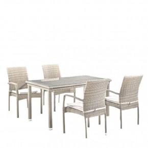 Комплект плетеной мебели T256C/Y376C-W85 Latte (4+1) + подушки на стульях в Кудымкаре - kudymkar.mebel24.online | фото